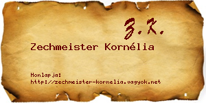 Zechmeister Kornélia névjegykártya